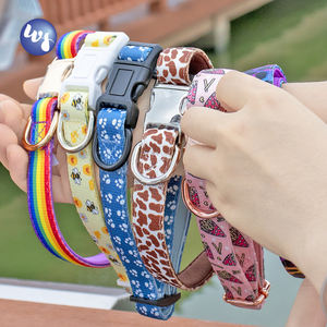 Collier imprimé designer coloré chiens chiot joli collier réglable pour animaux de compagnie <span class=keywords><strong>et</strong></span> laisse de chien ensemble noeud papillon - Product Image 1
