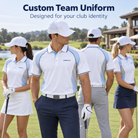 Polo de golf personnalisé léger, respirant, à séchage rapide, en tissu mesh, protection solaire pour temps chaud, performance, club, tournoi