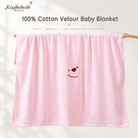 Couverture pour bébé en velours 100% coton 43,3x43,3 pouces, couvertures pour bébé douces et épaisses pour nouveau-nés, literie chaude pour bébé, vente en gros OEM ODM