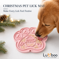 Tapis de léchage en silicone Patte de Père Noël pour animaux de compagnie, tapis d'alimentation lente pour chiens et chats, idéal pour les fêtes