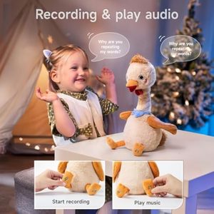 Juguete <span class=keywords><strong>de</strong></span> Peluche Electrónico <span class=keywords><strong>de</strong></span> <span class=keywords><strong>Pollo</strong></span> que Imita la Movimiento <span class=keywords><strong>de</strong></span> la Cabeza y las <span class=keywords><strong>Alas</strong></span>, Juguete <span class=keywords><strong>de</strong></span> <span class=keywords><strong>Pollo</strong></span> Bailarín y Hablador, Juguetes Interactivos para Niños Pequeños - Product Image 4