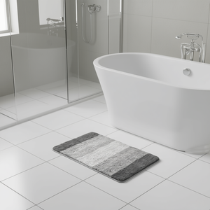 พรมเช็ดเท้าไมโครไฟเบอร์แบบมินิมอล ขนาด 36x24 นิ้ว ซึมซับน้ำได้ดี ด้านหลังยางกันลื่น ซักเครื่องได้ แห้งเร็ว - Product Image 2