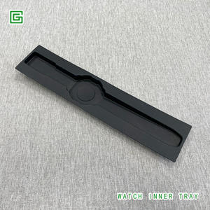Caja de reloj de pulpa de papel moldeada bagazo ecológico biodegradable personalizado con bandeja negra - Product Image 6