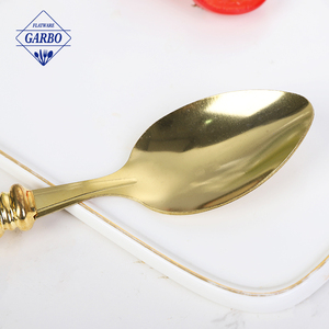 Giá rẻ <span class=keywords><strong>Flatware</strong></span> Set với nhựa xử lý bạc vàng thép không gỉ Knife Fork và Spoon tái sử dụng <span class=keywords><strong>Flatware</strong></span> Set máy rửa chén - Product Image 5