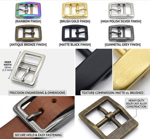 Boucles en alliage de zinc à double griffe, robustes, avec barre centrale, pour ceintures en cuir, chaussures, sacs, fabrication de quincaillerie, vente en gros - Product Image 2