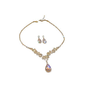 2 pezzi di lusso leggero con goccia di zirconi Set collana di diamanti accessori da sposa gioielli di moda decorazione per abiti da festa - Product Image 5