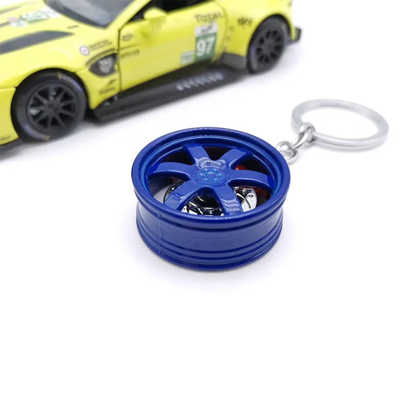 Hot selling hub keyring modified car pendant metal keychain for promotion