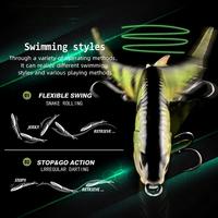 Leurre Artificiel Rigide CHEERY ABS avec Double Simulation de Vibrations et Nage en S pour Brochet, Perche et Truite avec Hameçons