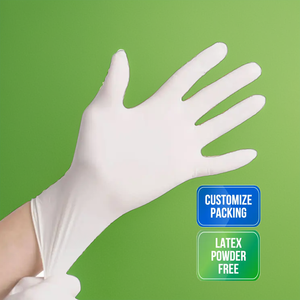 ถุงมือยางลาเท็กซ์แบบใช้แล้วทิ้งสำหรับงานอุตสาหกรรมแบบใช้แล้วทิ้งแบบผงน้ำยางข้นแบบมาเลเซียสวมใส่สบาย - Product Image 1