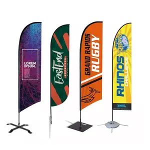 Wholesale Hot Sell feather flag banner Used For Outdoor Custom Bow Feather Flags