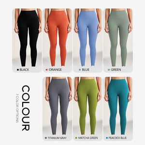 <span class=keywords><strong>Leggings</strong></span> da Yoga con motivo solido <span class=keywords><strong>eco-friendly</strong></span> taglie forti pantaloni senza cuciture antiurto per escursioni e sollevamento pesi - Product Image 3