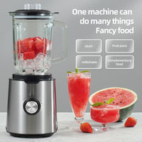 Blender de table électrique domestique programmable automatique sans BPA, 600W, boîtier en verre, 220V, 1,5L, commande par cadran, 2 vitesses, chauffage