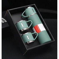 Bouteille d'eau isotherme en acier inoxydable 304 de 500 ml avec logo personnalisé, pour le sport, le fitness, le camping, avec 3 couvercles, idéale pour la fête des pères et Thanksgiving
