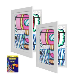 Kid Art Frame in White with colour Pencils A4 A3 8.5x11 Kids Art Display Frame Kids Artwork Picture Frame
