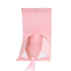 Sang Trọng Giá Rẻ Màu Hồng Tùy Chỉnh Tóc Con Người Mở Rộng Hộp Với Ribbon Satin Chèn Tóc Giả Hộp Quà Tặng Tóc Phụ Kiện Hộp - Product Image 4