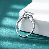 Bague de Fiançailles et de Promesse en Argent Sterling 925 avec Moissanite Taille Princesse 2,5 carats Couleur D Pureté VVS1 Certifiée GRA – Vente en Gros Usine pour Femmes