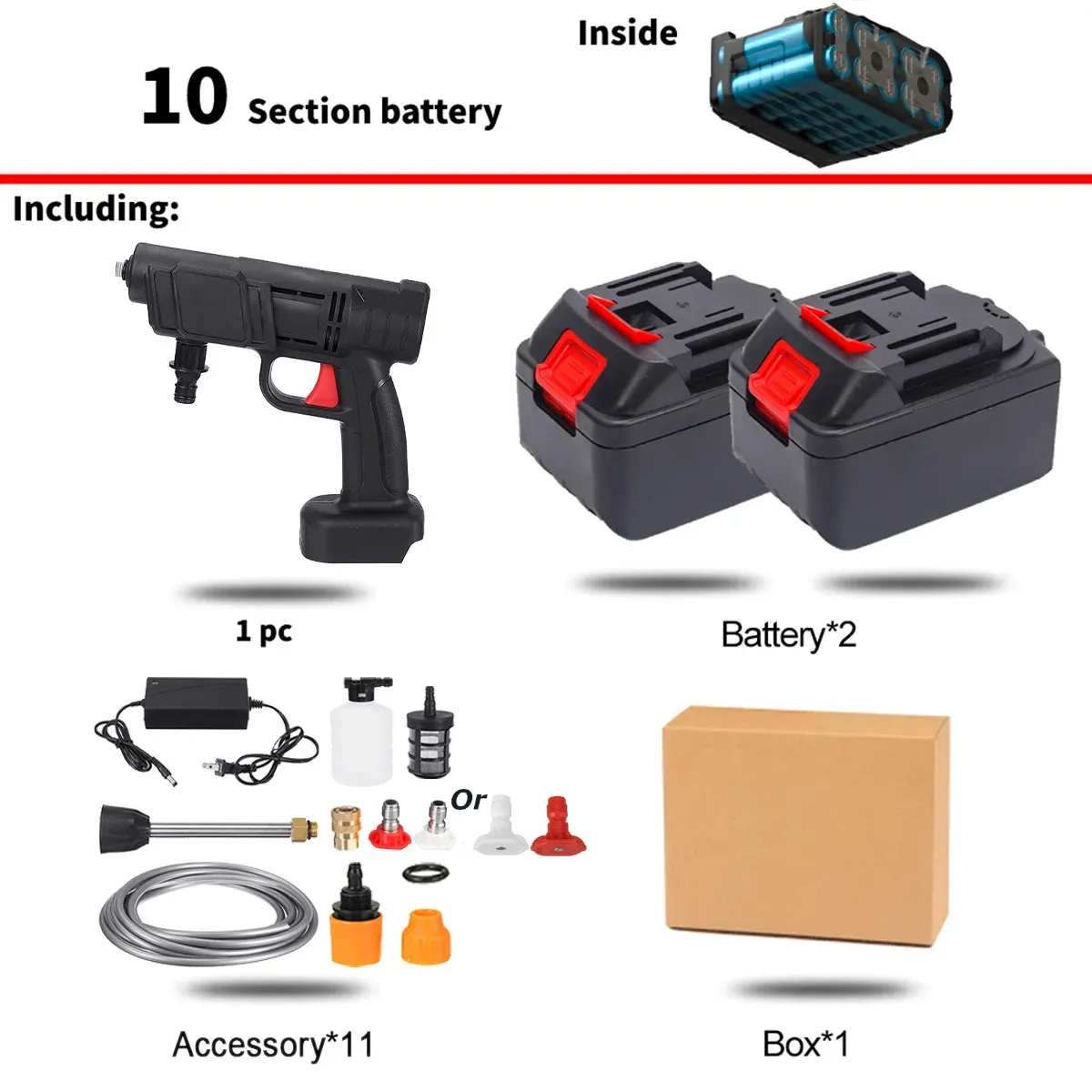 2 batteries 10 sections