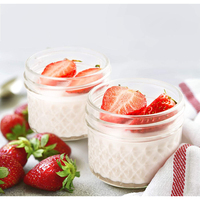 Custom Mini 4 oz 8 oz Canning Mason Caviar Jelly Jam Jars Glass