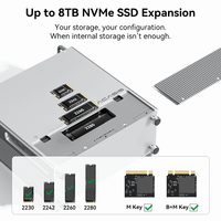 Station d'accueil USB4 40 Gbps avec boîtier SSD M.2 NVMe, HDMI 4K 60Hz, Hub USB-C pour Mac Mini M1 M2 et ordinateurs de bureau