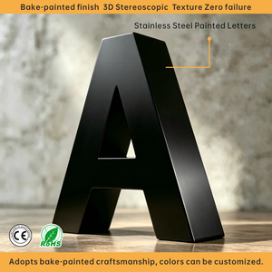 Lettres 3D personnalisées en acier inoxydable pour enseigne publicitaire, logo mural non lumineux avec plaque arrière profilée, étanche IP65, fixation murale pour commerces et parcs - Product Image 5
