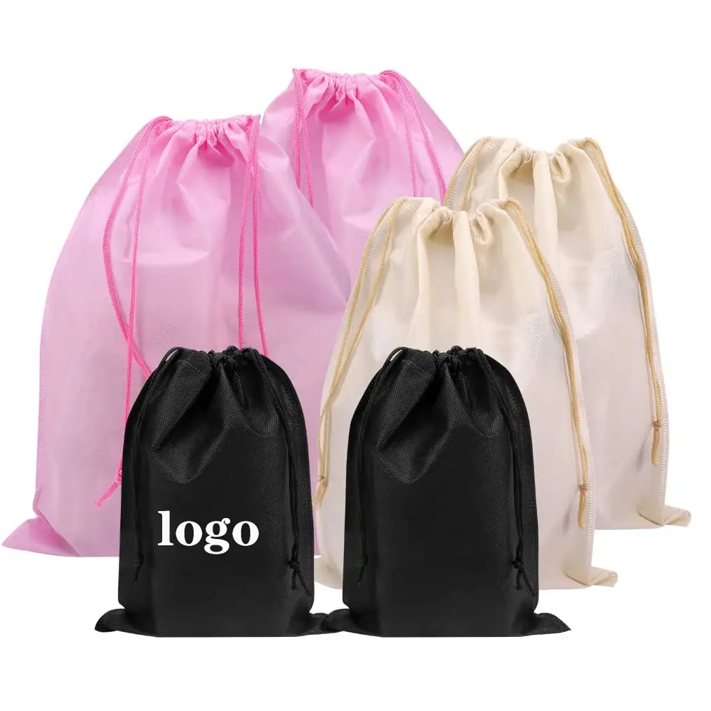 Großhandel stabile Reikleidung Schuhe Aufbewahrung Staubwäsche Rucksack nicht gewebte Kordelzugtaschen individuelles Logo