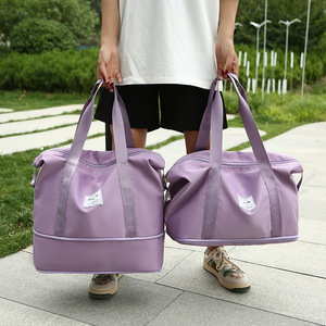 LangMu Sports Tote Bag 56-75L Waterproof Large Capacity Travel Gym Yoga Bag Solid Color Polyester Spring 2024 - Product Image 3