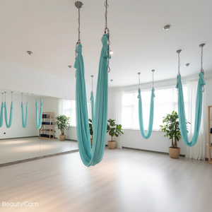 Hamac de yoga aérien, hamac <span class=keywords><strong>volant</strong></span> rose avec support, hamac de yoga à inversion de gravité pour la maison et la salle de sport - Product Image 6