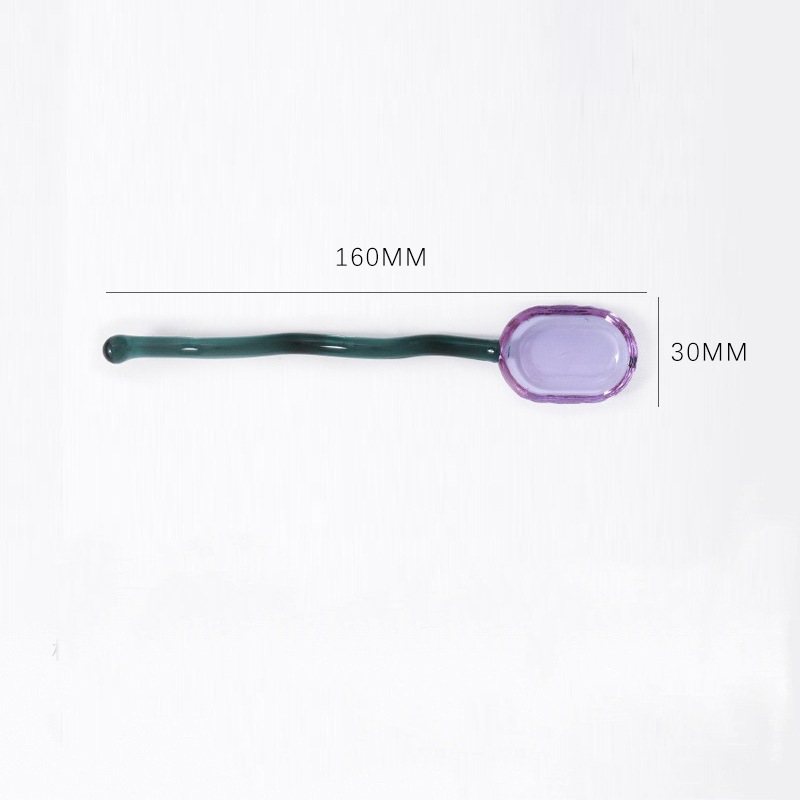16cm Purple Spoon Lake Green Handle