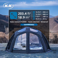 Kawagebo Kamp (KK) 14.8' X 13.8' Gonflable 18.9 ㎡   Tente dôme de camping TC Polycoton, tente d'extérieur de luxe