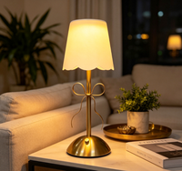 Lampu Meja Tiga Warna Sentuh Retro Isi Ulang, Lampu Suasana Kamar Tidur, Lampu Suasana Kreatif Kafe, Lampu Dekoratif