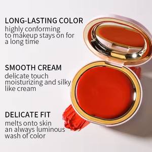 최고 판매자 얼굴 메이크업 젤 크림 블러셔 팔레트 블랙 핑크 투명 블러셔 레드 볼 뷰티 젤리 틴트 블러셔 팔레트 사용자 정의 - Product Image 4