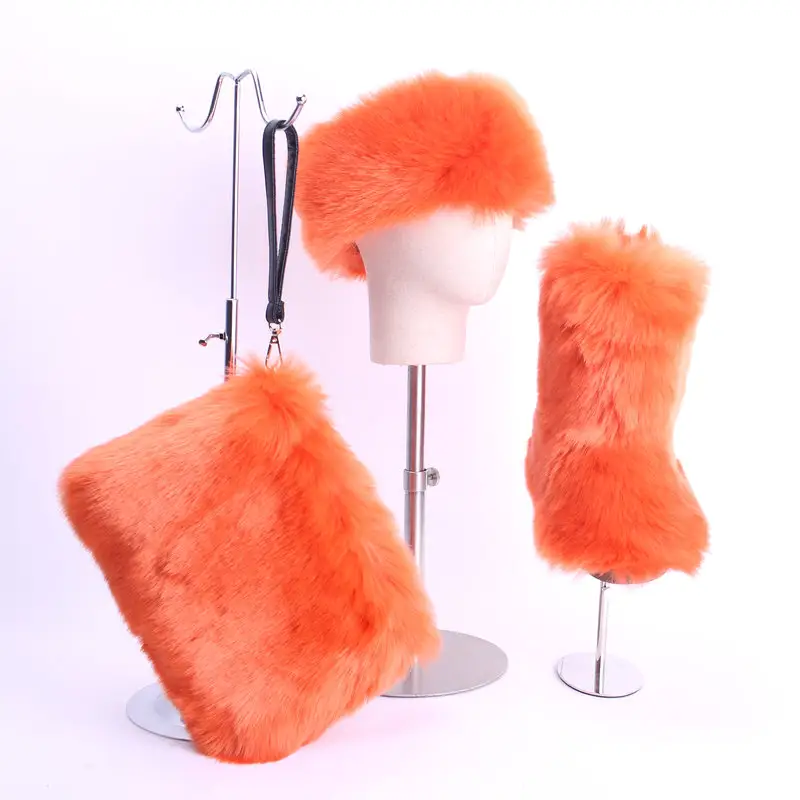 Factory Direct Wholesale cheap fur boots women faux fur boots and headbands snow boots