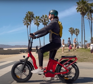 Bicicleta Eléctrica Urbana Híbrida con Marco Plegable y Llantas Gruesas, 32 <span class=keywords><strong>MPH</strong></span> de Largo Alcance, Ideal para Reparto de Comida, Gran Oferta en Europa - Product Image 3