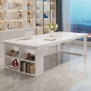 White Piano Style Solid Wood <b>Desk</b> With Storage Living Room <b>Study</b> Table - Product Image 1