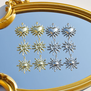 Colgante de aleación con forma de corazón, llama y sol, tamaño mediano, para la fabricación de collares, componentes de joyería chapados - Product Image 2
