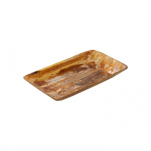Plateau de service en bois carré fait à la main, infusé en corne et sans danger pour les aliments, ustensiles de cuisine de taille personnalisée pour un usage domestique, exportation mondiale - Product Image 4