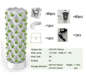 Tour aquaponique hydroponique à 10 étages avec pompe, tour <span class=keywords><strong>d</strong></span>'ananas sans terre, équipement de plantation <span class=keywords><strong>intérieur</strong></span>/extérieur, petit pot de fleurs intelligent - Product Image 6
