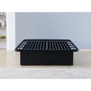 Marco de cama de plataforma de tamaño Queen de estilo moderno DB, altura de 16 pulgadas, diseño Simple de Metal inoxidable en negro para muebles del hogar - Product Image 4
