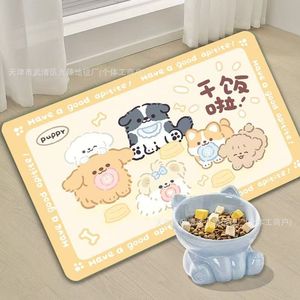 Pet Food <b>Mat</b> Black With Paw Print Pattern Non Slip Leak Proof Easy To Clean For <b>Cats</b> And Dogs - Product Image 3