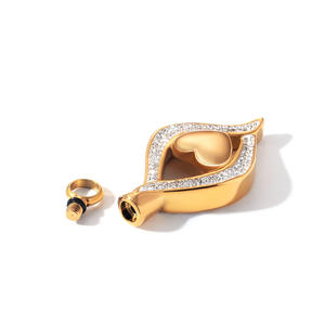 Collier en acier inoxydable en forme de cœur et de larme, bijou de crémation avec zircon - Product Image 5