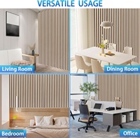 Panneaux acoustiques décoratifs intérieurs en chêne naturel, lattes de bois 3D, pour studio, bureau, salon, chambre à coucher