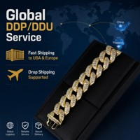 Chaîne cubaine plaquée or 14 carats pour hommes, 12 mm, style hip-hop, chaîne bling-bling pour hommes, pavée de zirconiums, faite à la main, chaîne cubaine Miami