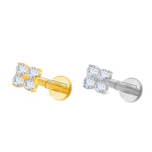 <b>Titanium</b> <b>Stud</b> Earrings F136 ASTM Certified Zircon Flower Heart Moon Design For Ear Bone Lip Piercing Jewelry Everyday Wear - Product Image 5