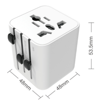 Adaptateur de voyage universel 10A 3 ports 1A2C PD à charge rapide avec prise électrique internationale de type A/C/G/I
