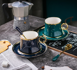 Juego de tazas de café y platillos de porcelana, con cuchara metálica, nuevo estilo, <span class=keywords><strong>2020</strong></span>, venta al por mayor - Product Image 6