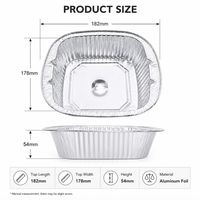 Barquette en aluminium jetable populaire de Corée de 980 ml, compatible four, pour nouilles instantanées, réchauffement autonome, compatible induction, à emporter