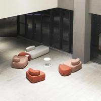 Canapé de bureau Chesterfield moderne et durable en tissu, confortable, sectionnel, avec base en métal, pour salon et salle d'attente