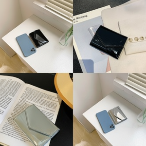 Glossy Mini Snap Button Plain Enamel <b>Wallet</b> <b>Card</b> Simple Cash Glossy Mini Snap Button Plain Enam - Product Image 1