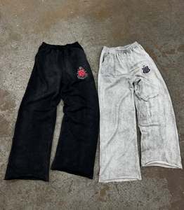 OEM Custom screen print Sweat Suits Cropped Pullover Wide Leg Elastic Waist Tracksuits Hoodies and <b>Sweatpants</b> <b>Sets</b> - Product Image 4