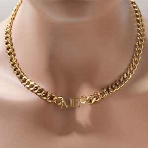 Uwin catena cubana in acciaio inox 8MM collana personalizzata placcato oro placcato nome catena Custom donna uomo gioielli - Product Image 6